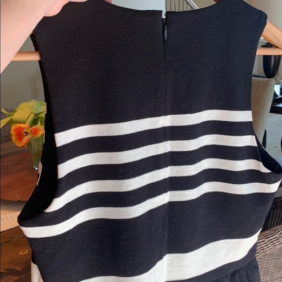 New! J.Crew women’s sleeveless cotton black/white stripe dress Small‎ holiday - Picture 3 of 4